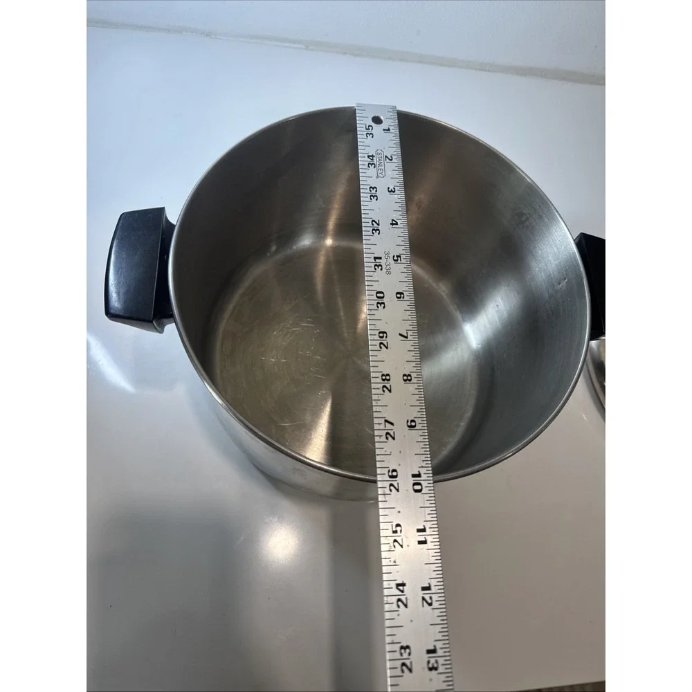 Revere Ware 1801 Vintage 8 Quart Tri-Ply Stock Pot & Lid 88-A Stainless USA made